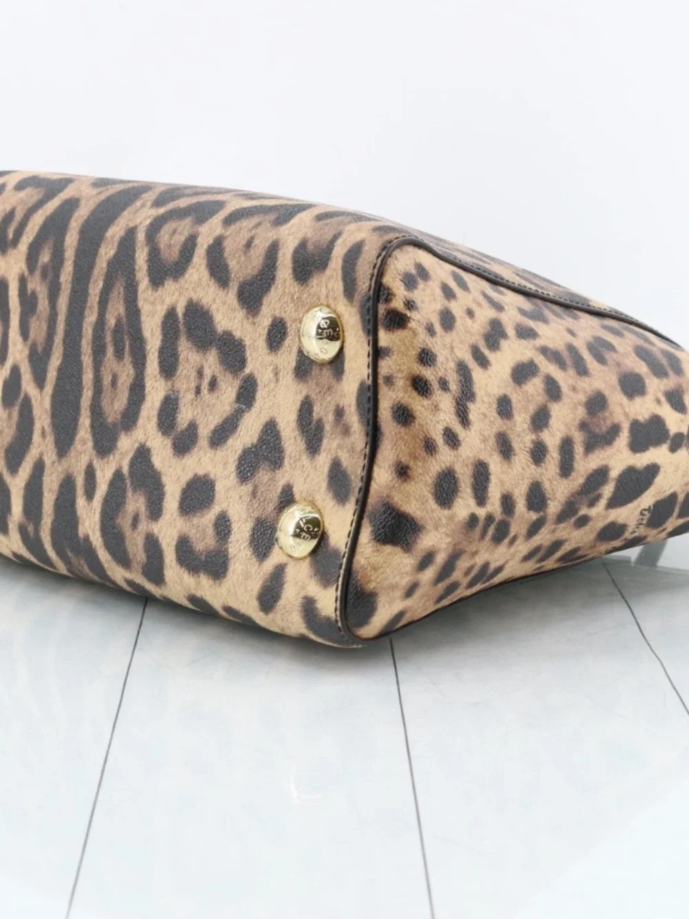 Dolce & Gabbana Leopard Print Large Tote Bag Black Leather - Picture 7 of 17